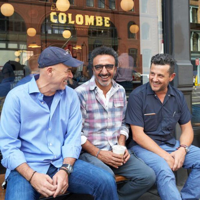 odd Carmichael, Hamdi Ulukaya and J.P. Iberti | Photo via La Colombe 