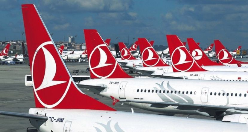  Turkish Airlines aircrafts at Atatürk International Airport in Istanbul. 