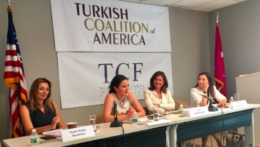 Panelists speaking at the &#039;Success Stories of Turkish American Women in Washington