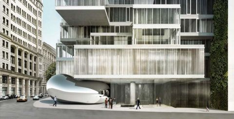 A rendering of Anish Kapoor&#039;s sculpture at 56 Leonard Street in New York © Anish Kapoor