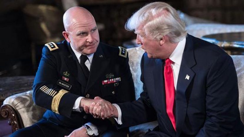 National Security Advisor H.R. McMaster with President Trump. Getty Images