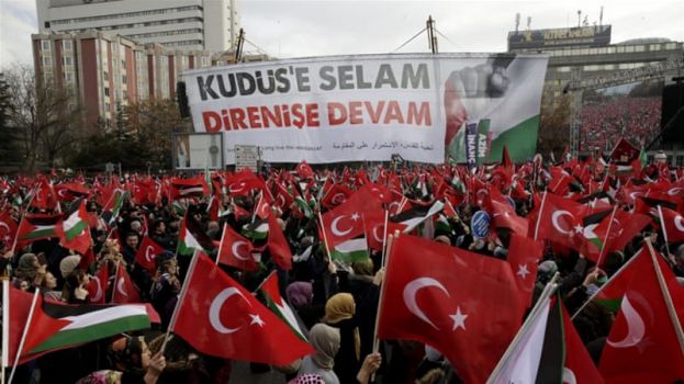 The Turkish president has been highly vocal in criticising the US administration over its Jerusalem decision [Anadolu Ajansi]