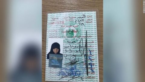 A photo handout provided by Turkish officials, of who they say is Rasmiya Awad, the sister of slain ISIS leader Abu Bakr al-Baghdadi.